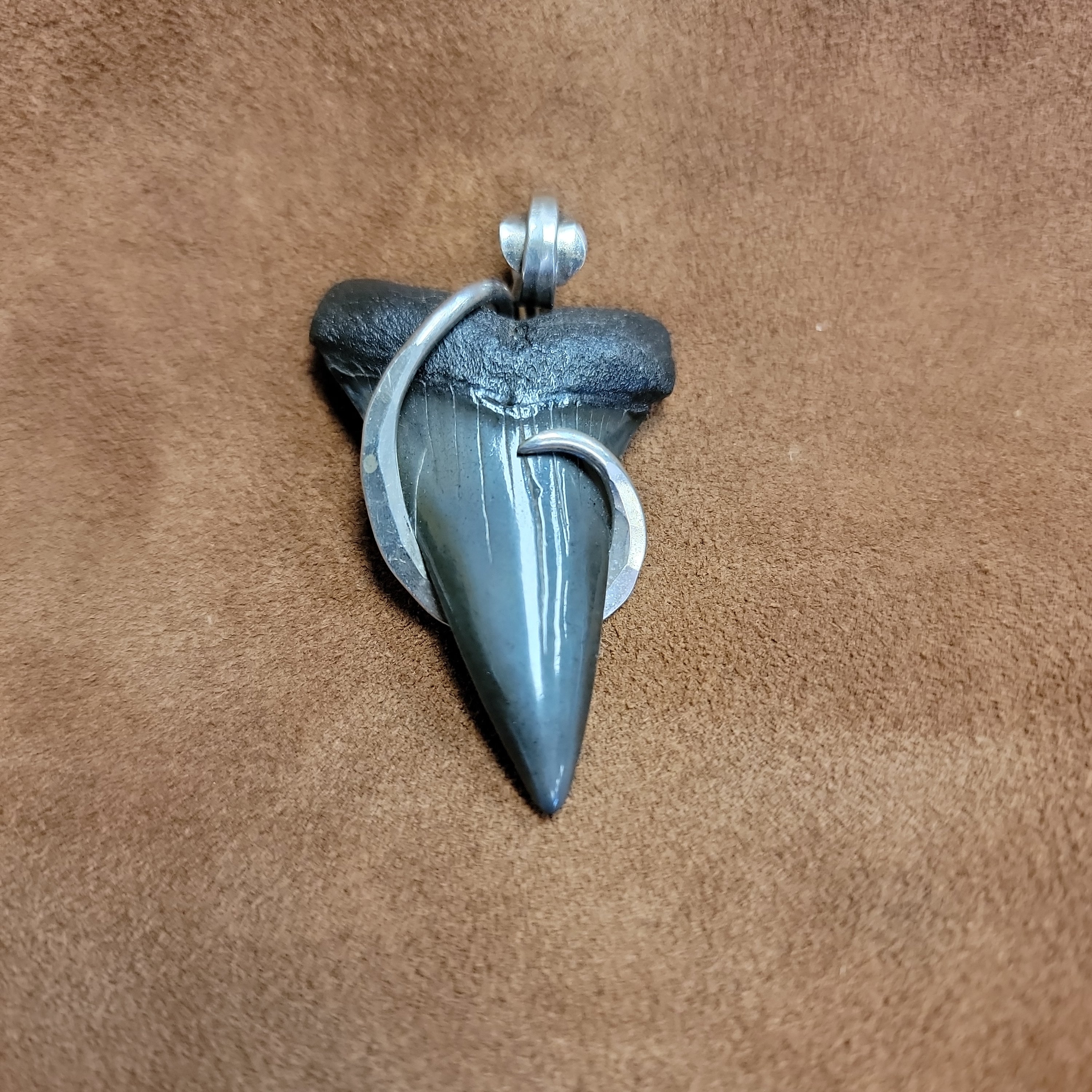 Great White Shark Pendent Sterling Silver Wrap