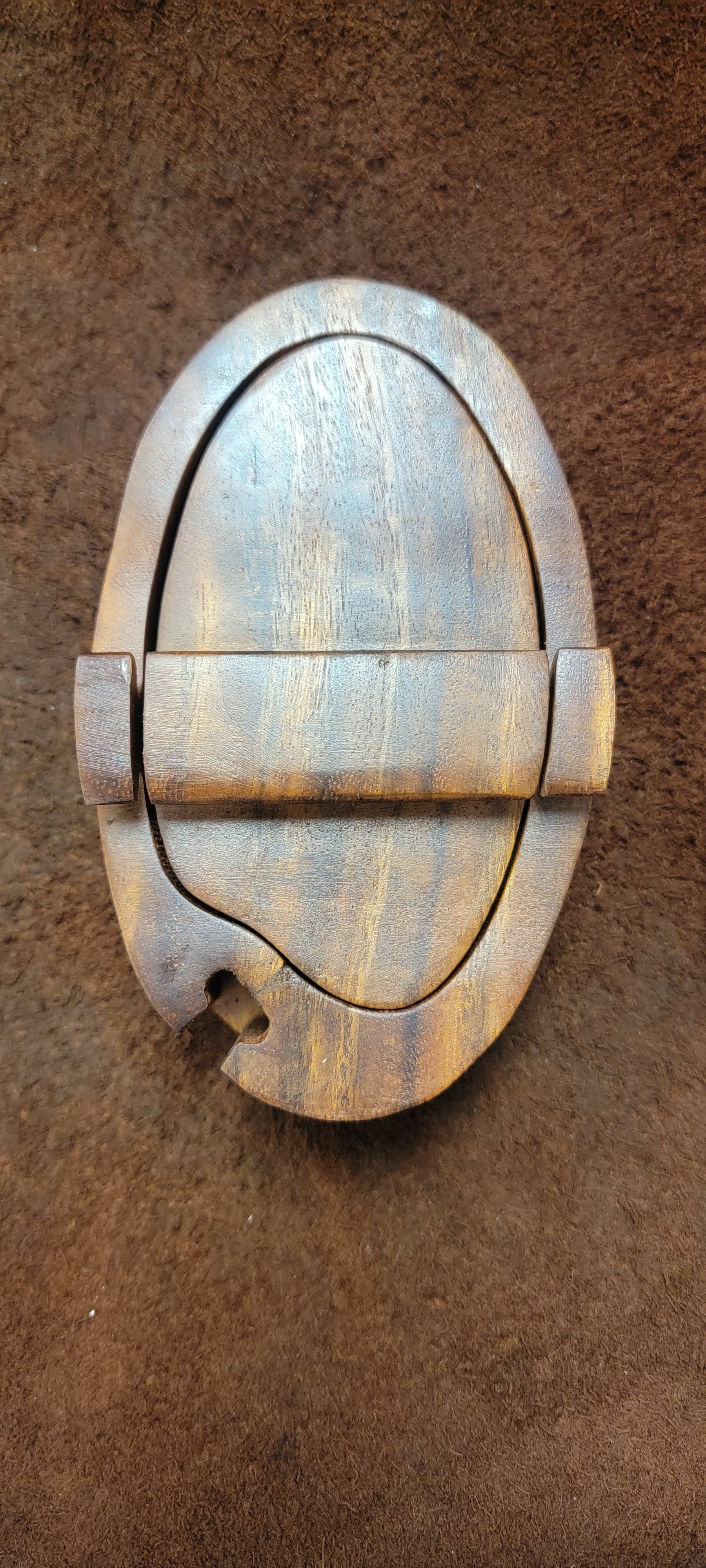 Wooden Carved Puzzle Box Tree Line