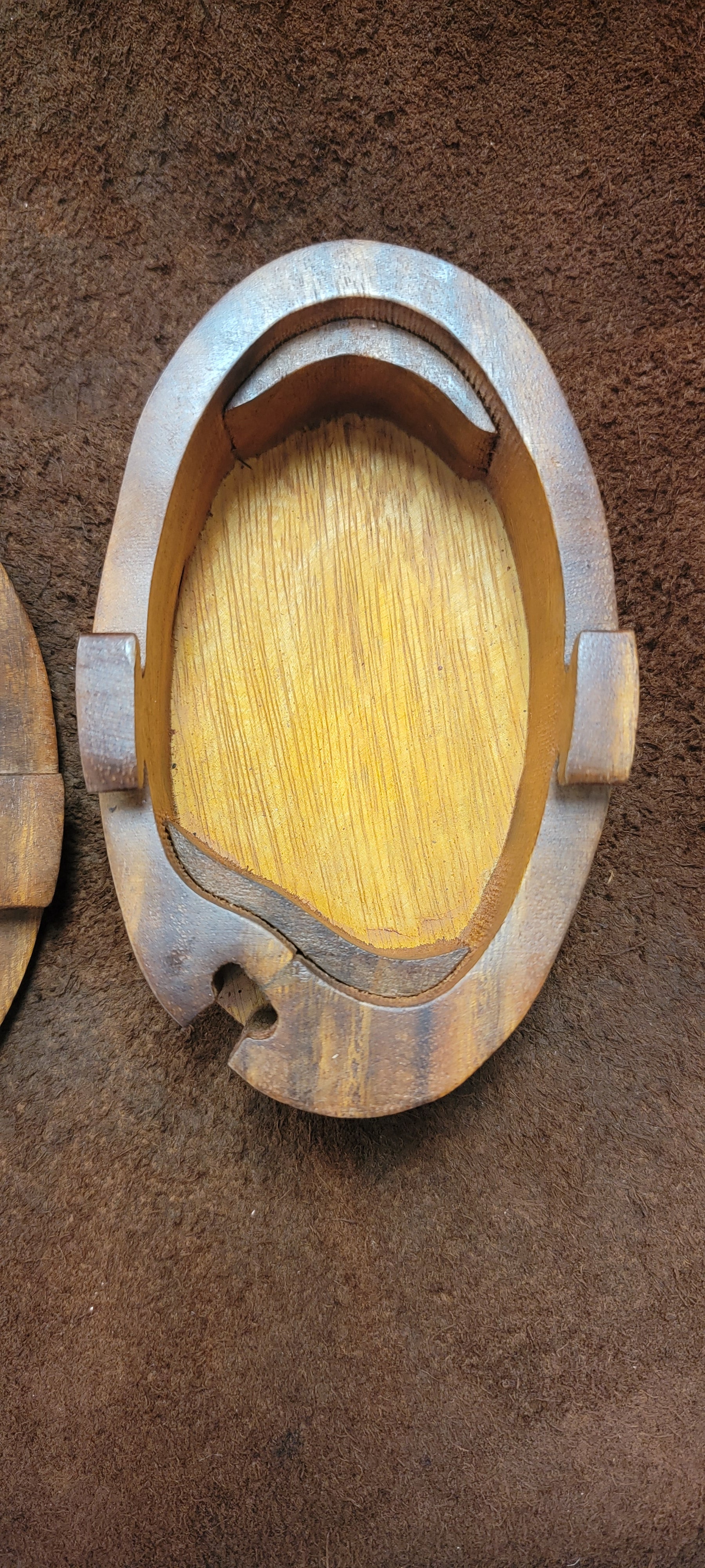 Wooden Carved Puzzle Box Tree Line