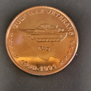 Copper Coin Gulf War Veterans .999 copper