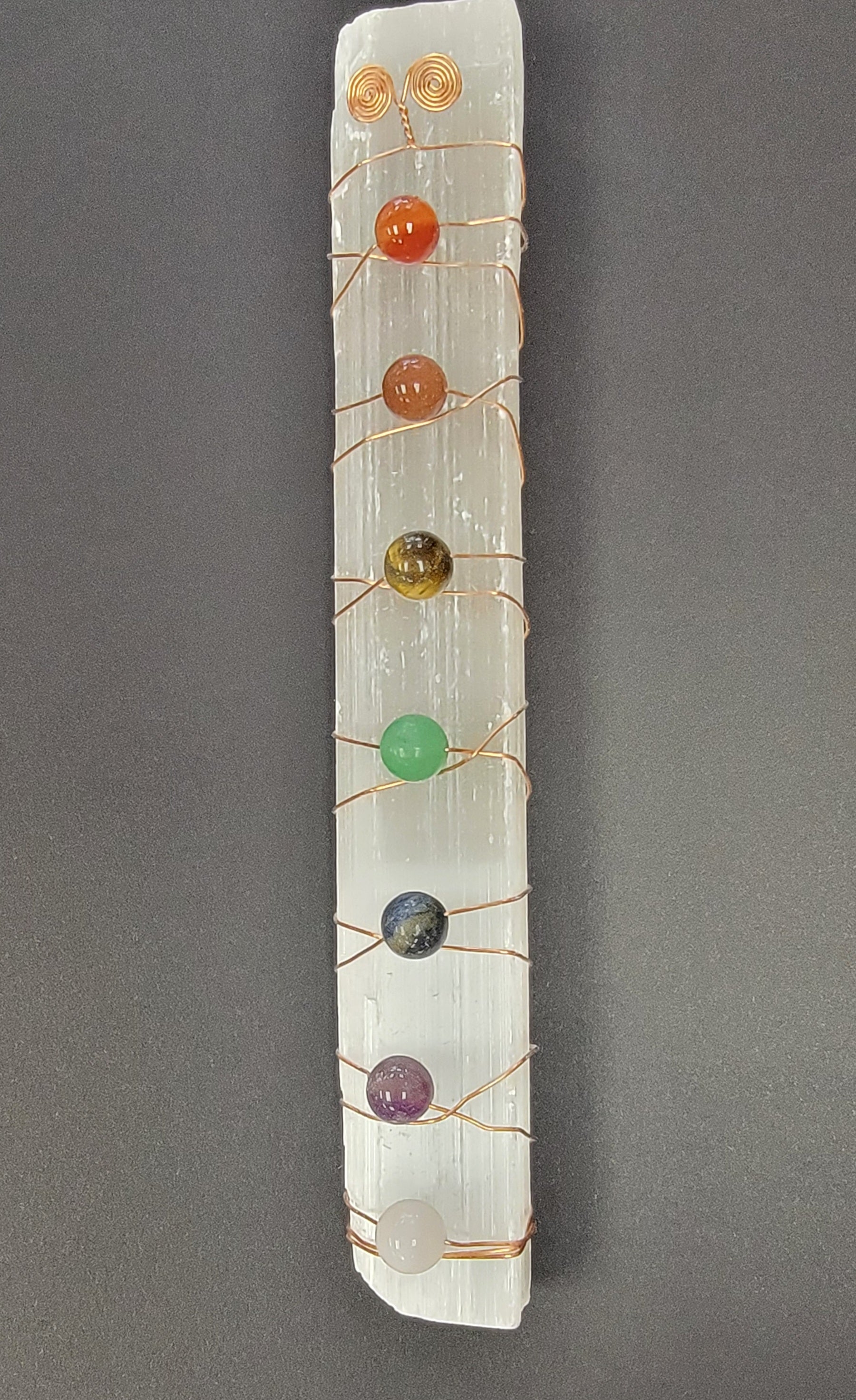 Selenite Bar Chakra 8mm beads
