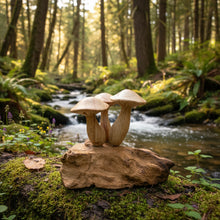 Wooden mushroom Cluster 3 1/2 inches tall