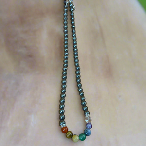 Enhance your well-being with our Beautiful Hematite Chakra Necklace. Made with hematite, a powerful grounding stone, this necklace promotes physical and emotional healing. Experience inner balance and harmony with this unique and elegant piece.