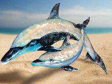 Experience the beauty of the ocean from your own home with our Blue Capiz Dolphins Wall Art & Decor. This 17 inch metal art piece features stunning Capiz shell inlay, creating a unique and eye-catching display for any wall. Add a touch of undersea elegance to any room with this one-of-a-kind piece.
