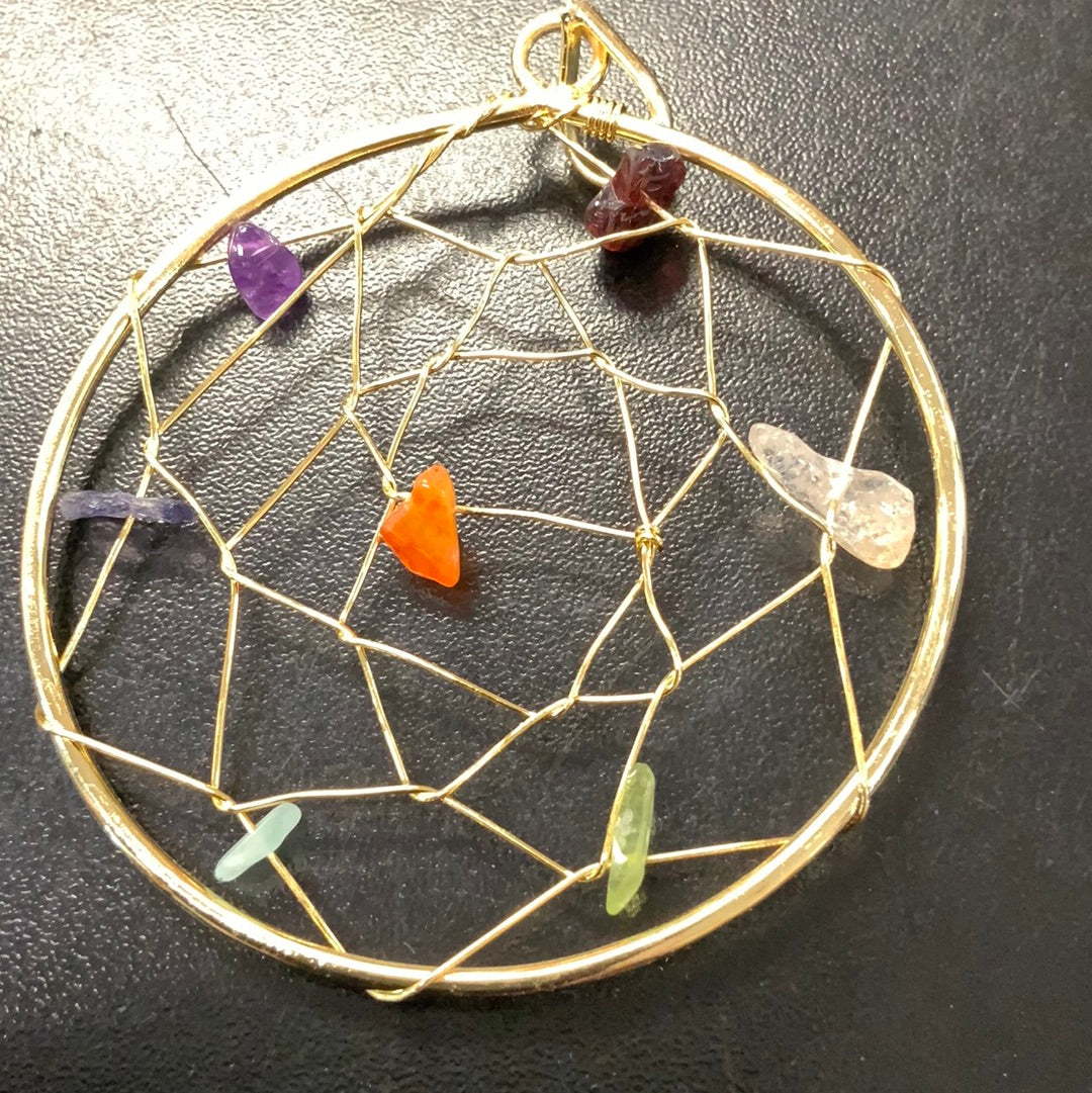 Dream Catcher Pendent Large Gold Color