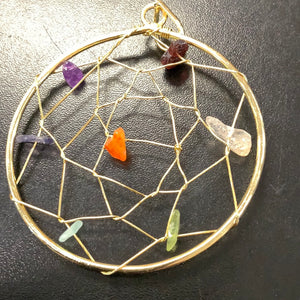 Dream Catcher Pendent Large Gold Color