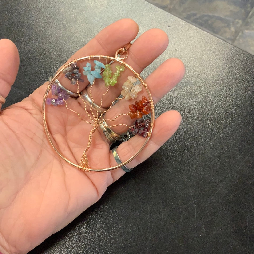 Tree Of Life Pendant Large Rose Gold Color