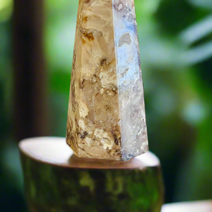 Introducing the Brown Gate Tower – a stunning Agate Tower standing at 4 inches tall. Made with quality craftsmanship and stunning design, this tower is perfect for any home or office. Elevate your space with the timeless beauty of agate.