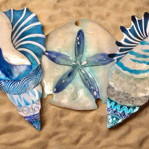 Blue & White Lovely Shell Wall Art 7 Decor