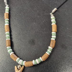 Shark Tooth Necklace Wood/Heish