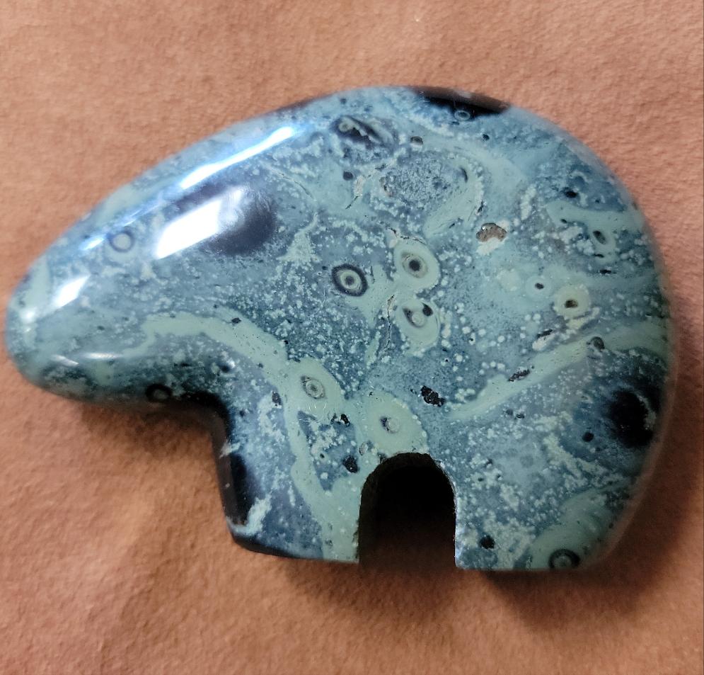 Kambaba Jasper Bear Carving