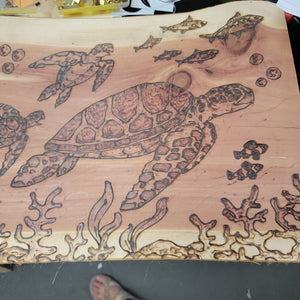 Wood Burning Sea Turtles