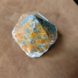 Orange and Green Calcite Polished