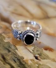 Sterling Silver Ring wit Black Agate size 9