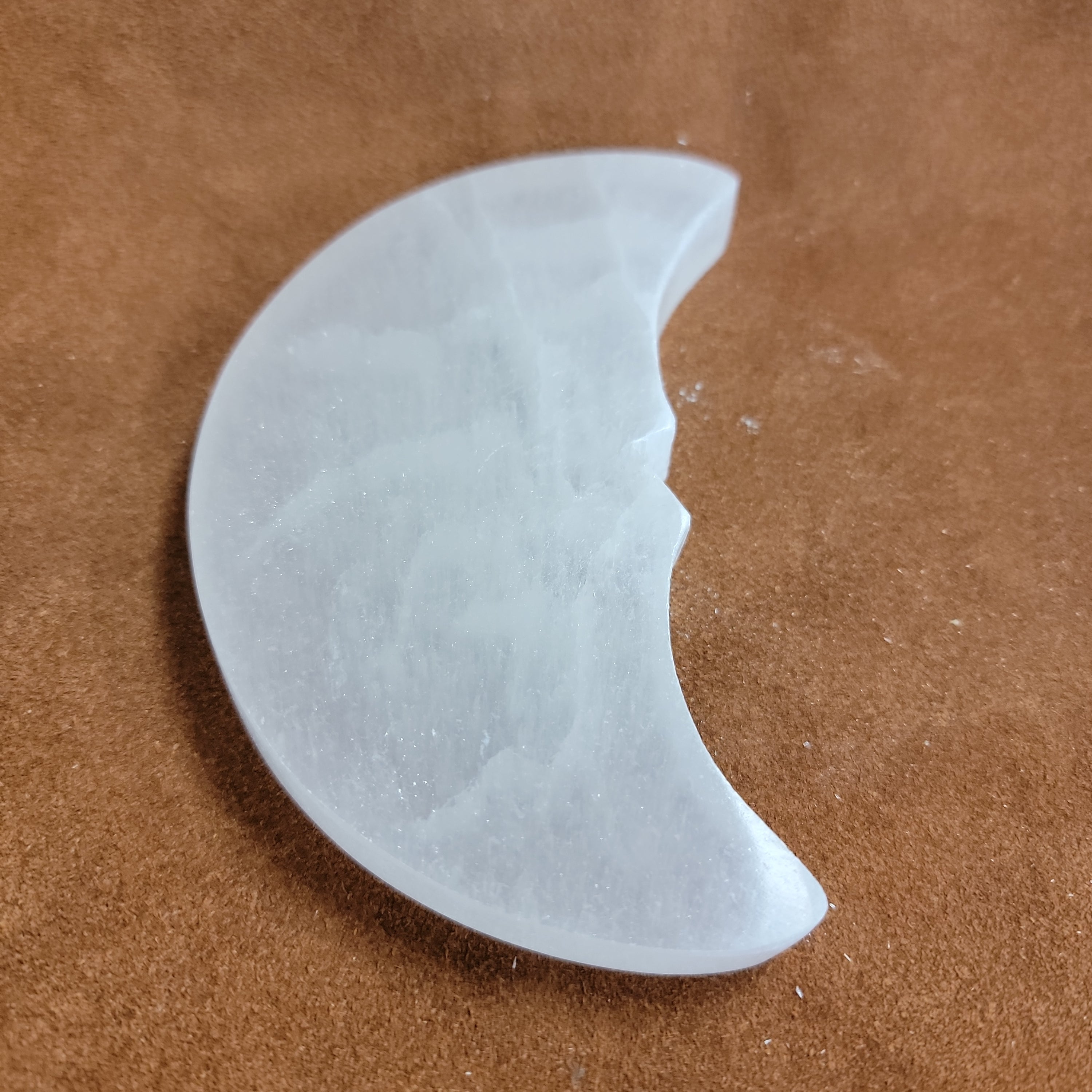 Selenite Moon with Face