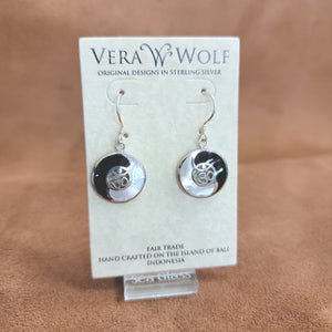 Vera Wolf Original Earrings White Abalone/onyx