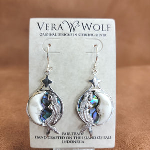 Vera Wolf Original Earrings Abalone/Mermaid
