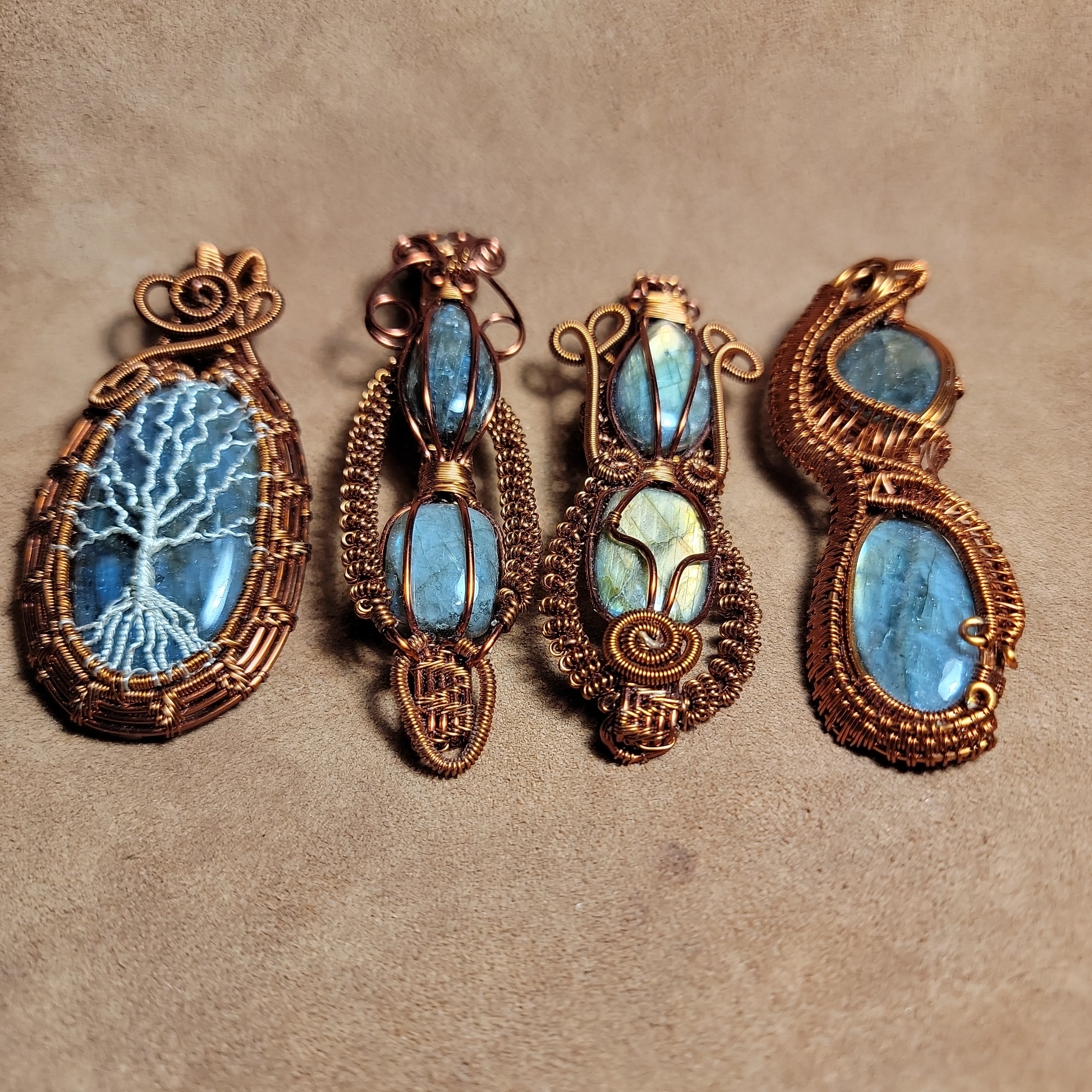 Wire Wrapped Handmade Pendents with Labradorite Stones