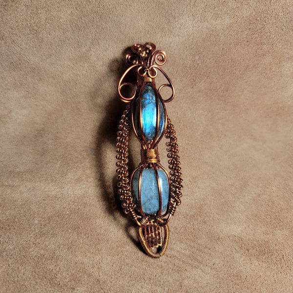 Wire Wrapped Handmade Pendents with Labradorite Stones