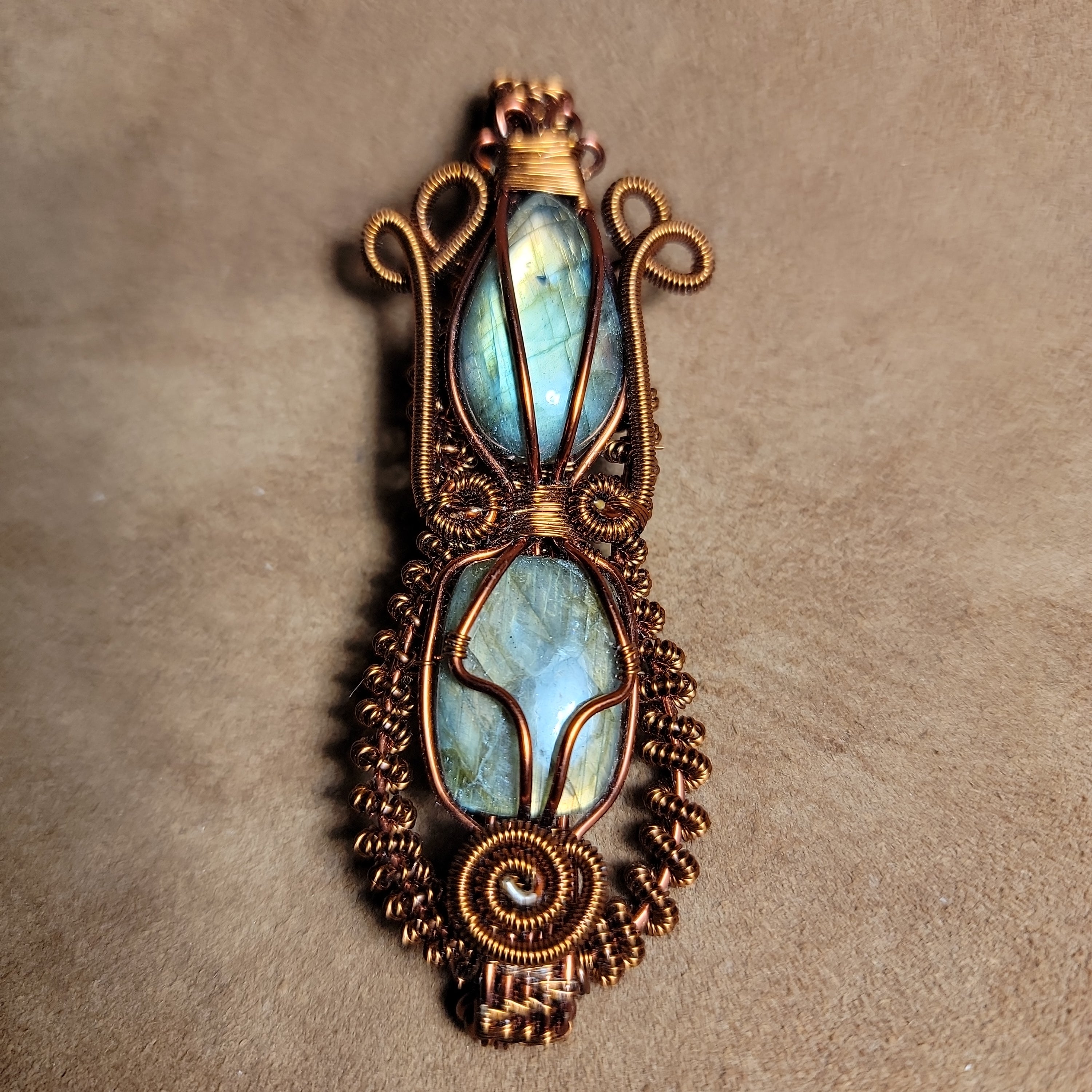 Wire Wrapped Handmade Pendents with Labradorite Stones