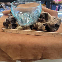 Handblown glass molted on teakwood Root