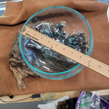 Handblown glass molted on teakwood Root