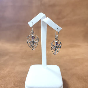 Vera Wolf Sterling Silver Earrings Octopus with Amethyst