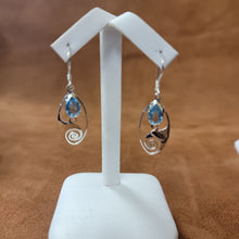 Vera Wolf Sterling Silver Earrings Light Blue Stone