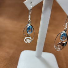 Vera Wolf Sterling Silver Earrings Light Blue Stone