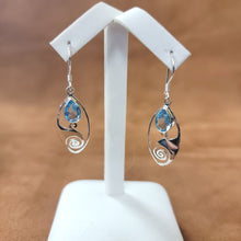 Vera Wolf Sterling Silver Earrings Light Blue Stone