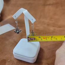 Vera Wolf Sterling Silver Earrings with Red Gemstone