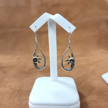 Vera Wolf Sterling Silver Earrings with gold sun and Multi.color stone