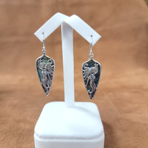 Vera Wolf Sterling Silver Earrings Metmaid on Abalone