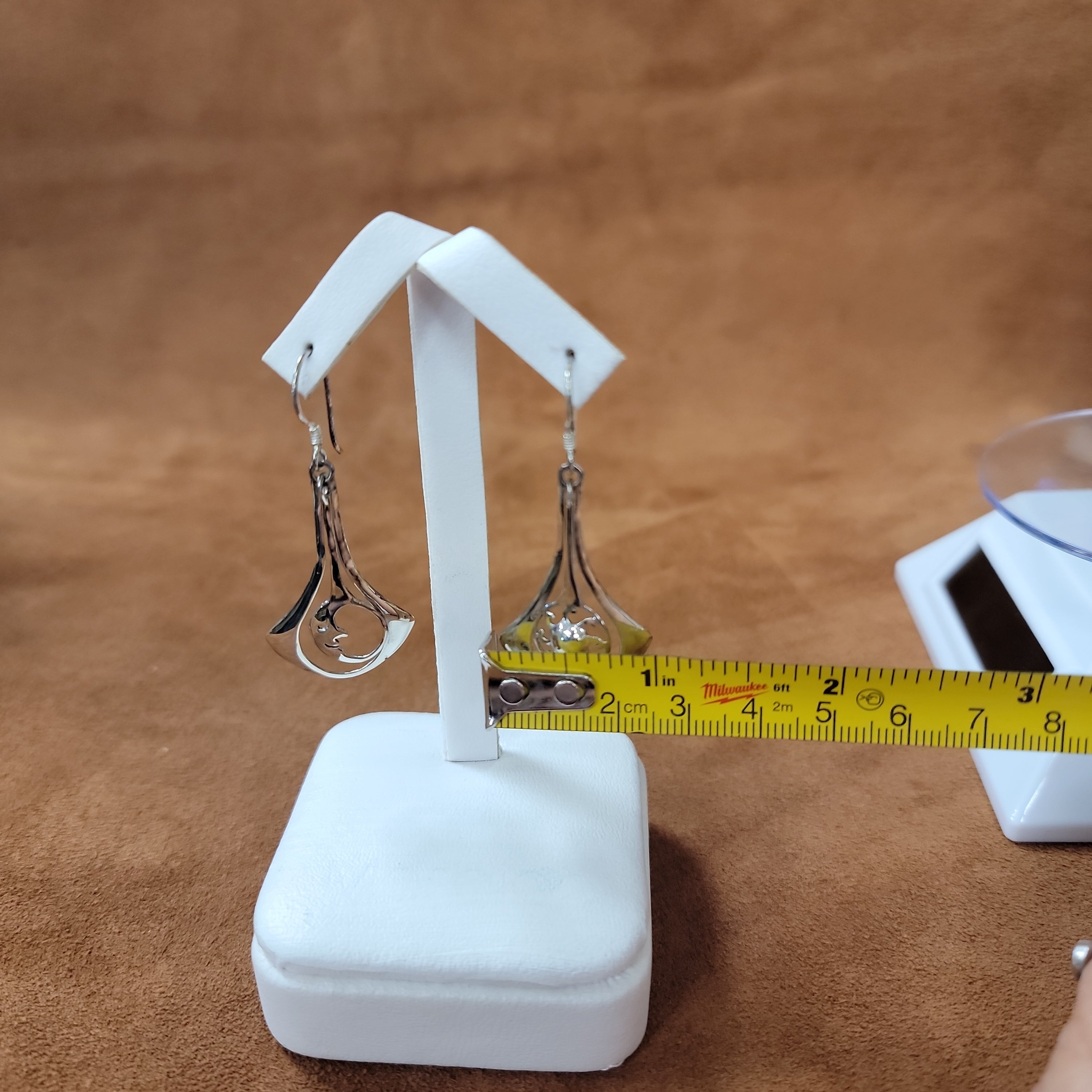 Vera Wolf Sterling Silver Earrings Sun and Moon