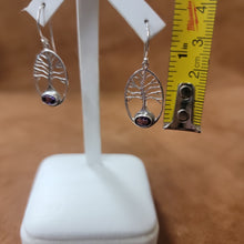 Vera Wolf Sterling Silver Earrings Tree of Life Amethyst gemstone