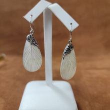 Vera Wolf Sterling Silver Earrings Mother of Pearl Feathers