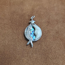 Vera Wolf Sterling Silver Pendent Abalone, Mermaid and Moon