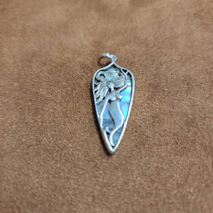Vera Wolf Sterling Silver Pendent Abalone, Mermaid