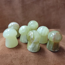 Discover the stunning beauty of our Chalcedony Green Mushrooms. These unique mushrooms, measuring 2 inches tall, are handpicked for you upon ordering. Order now and receive one mushroom per order.