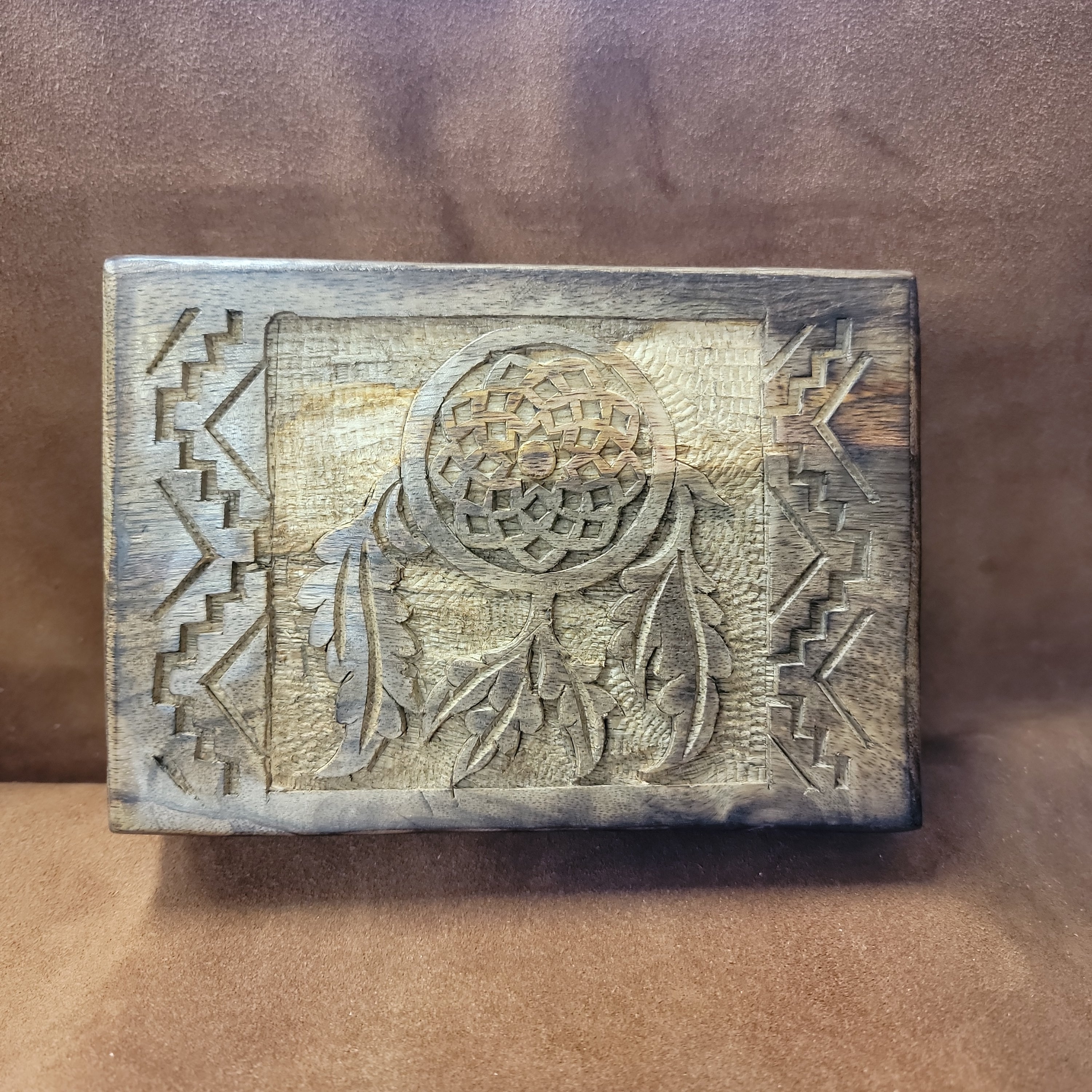 Wooden Carved Box Dream Catcher