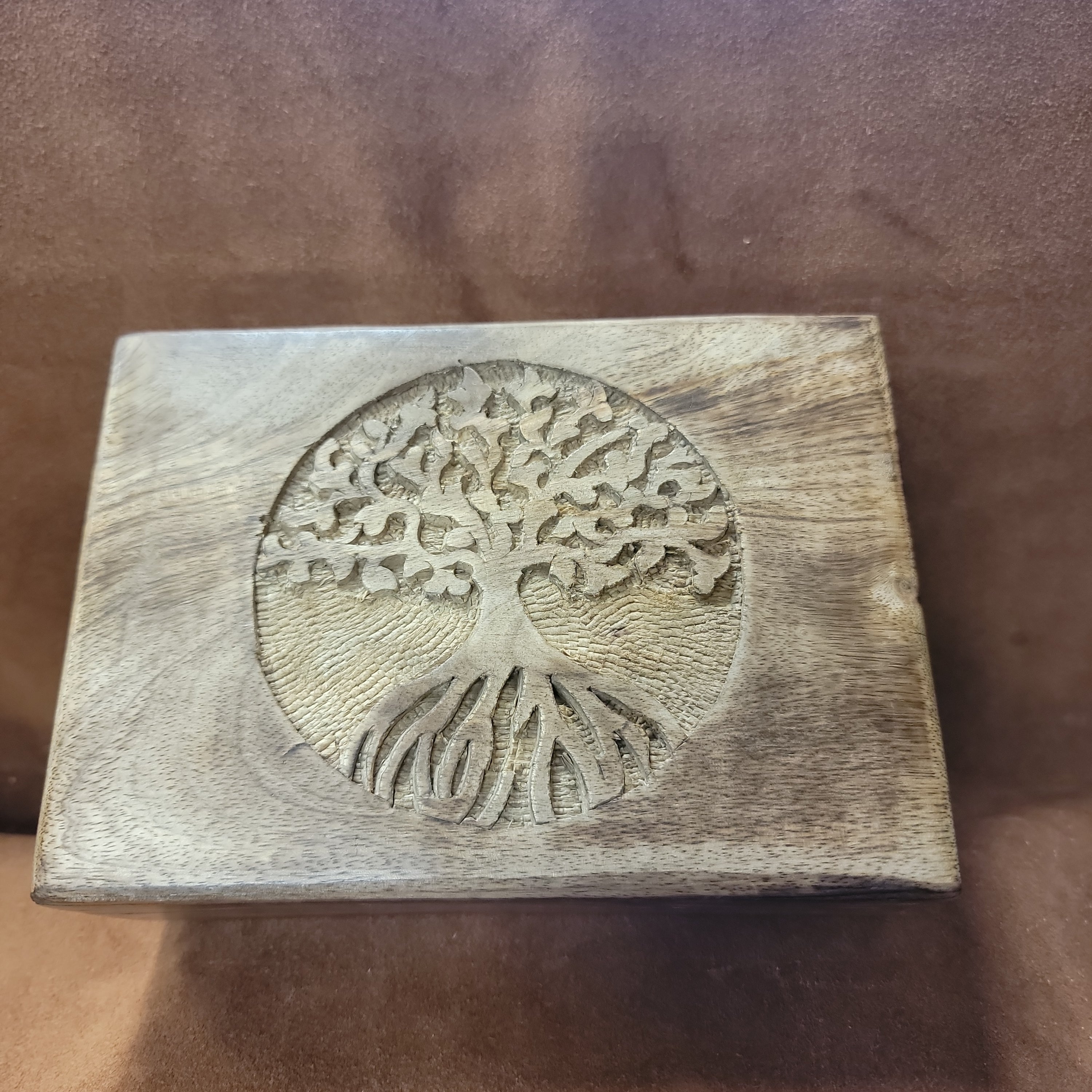Wooden Carved Box Tree of Life