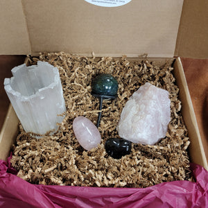 Handmade Healing Kit with Rose Quartz and Selenite