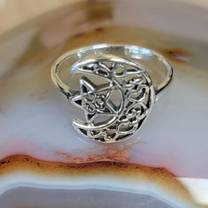 Moon and Star ring 9