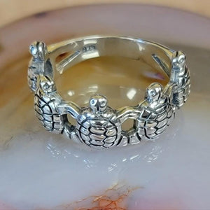 Turtle Ring 9 Sterling Silver