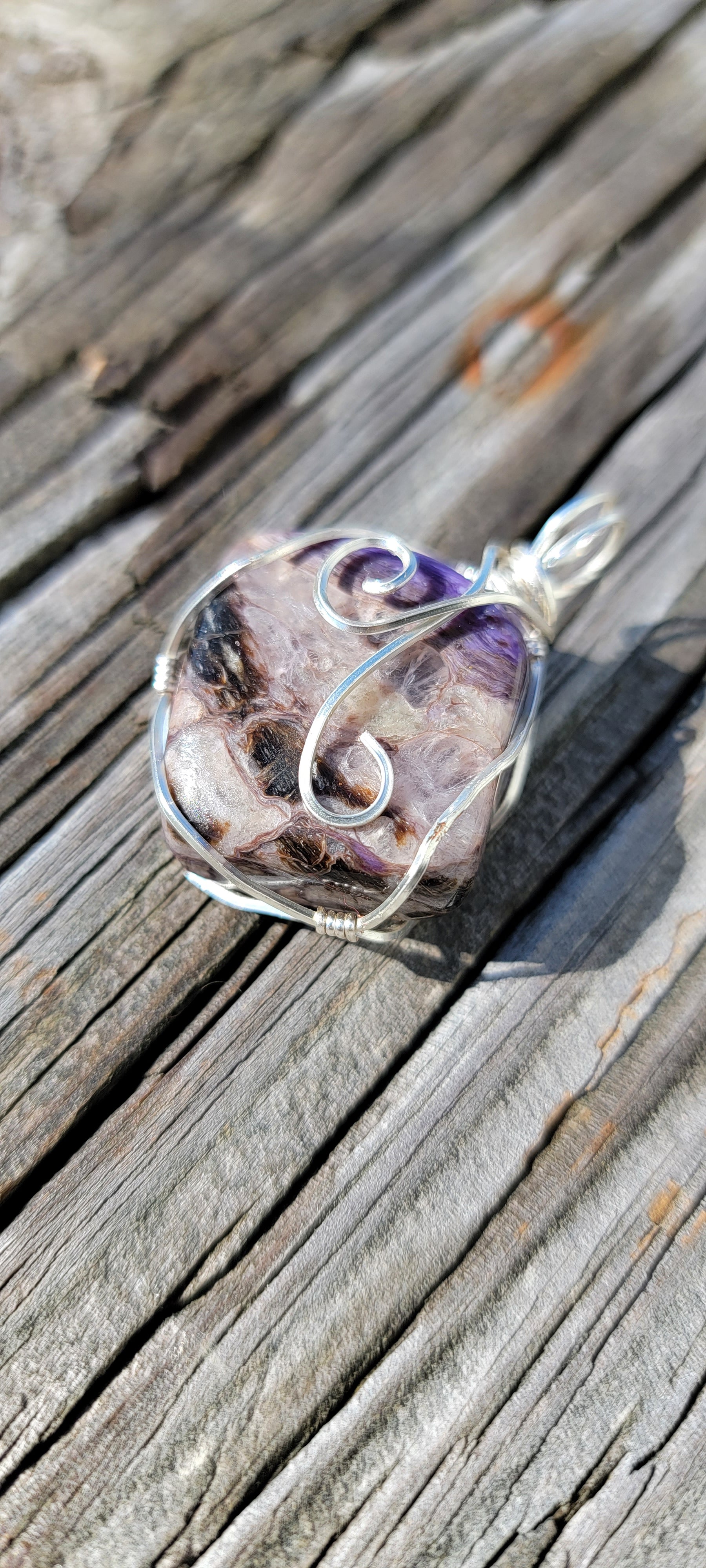 Charoite Pendent Handwrapped by CS