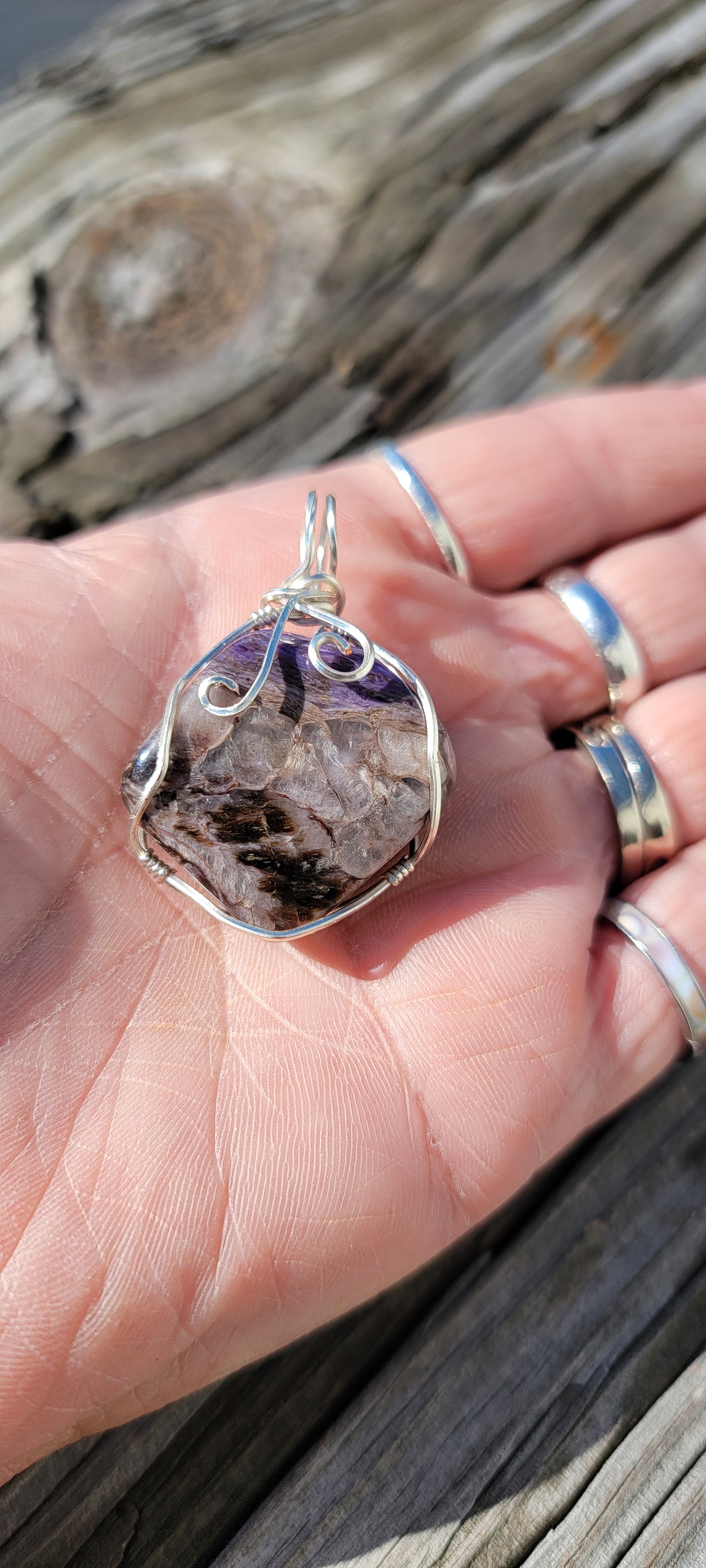 Charoite Pendent Handwrapped by CS
