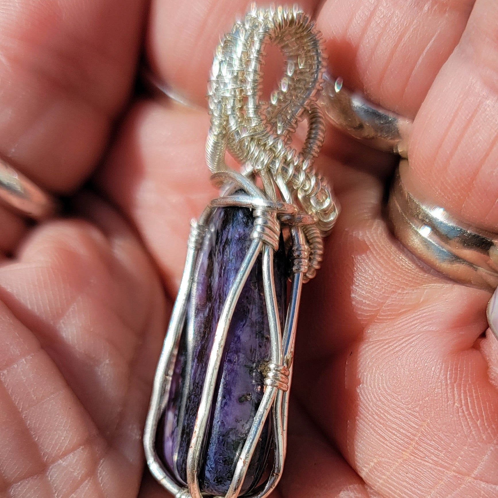 Charoite Pendent Handwrapped by CS