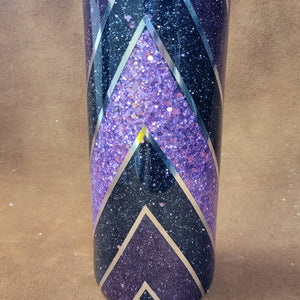 Glitter V shaped Pirple 20 oz Slim Tumbler