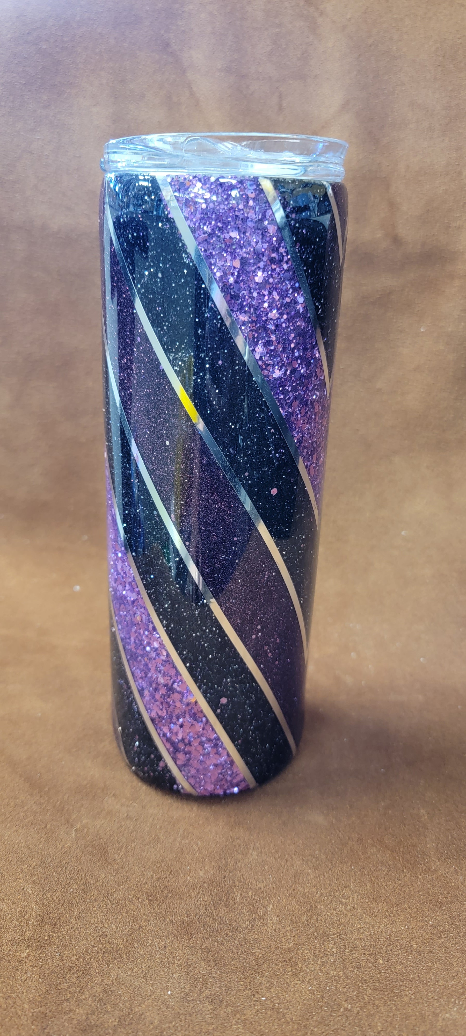 Glitter V shaped Pirple 20 oz Slim Tumbler