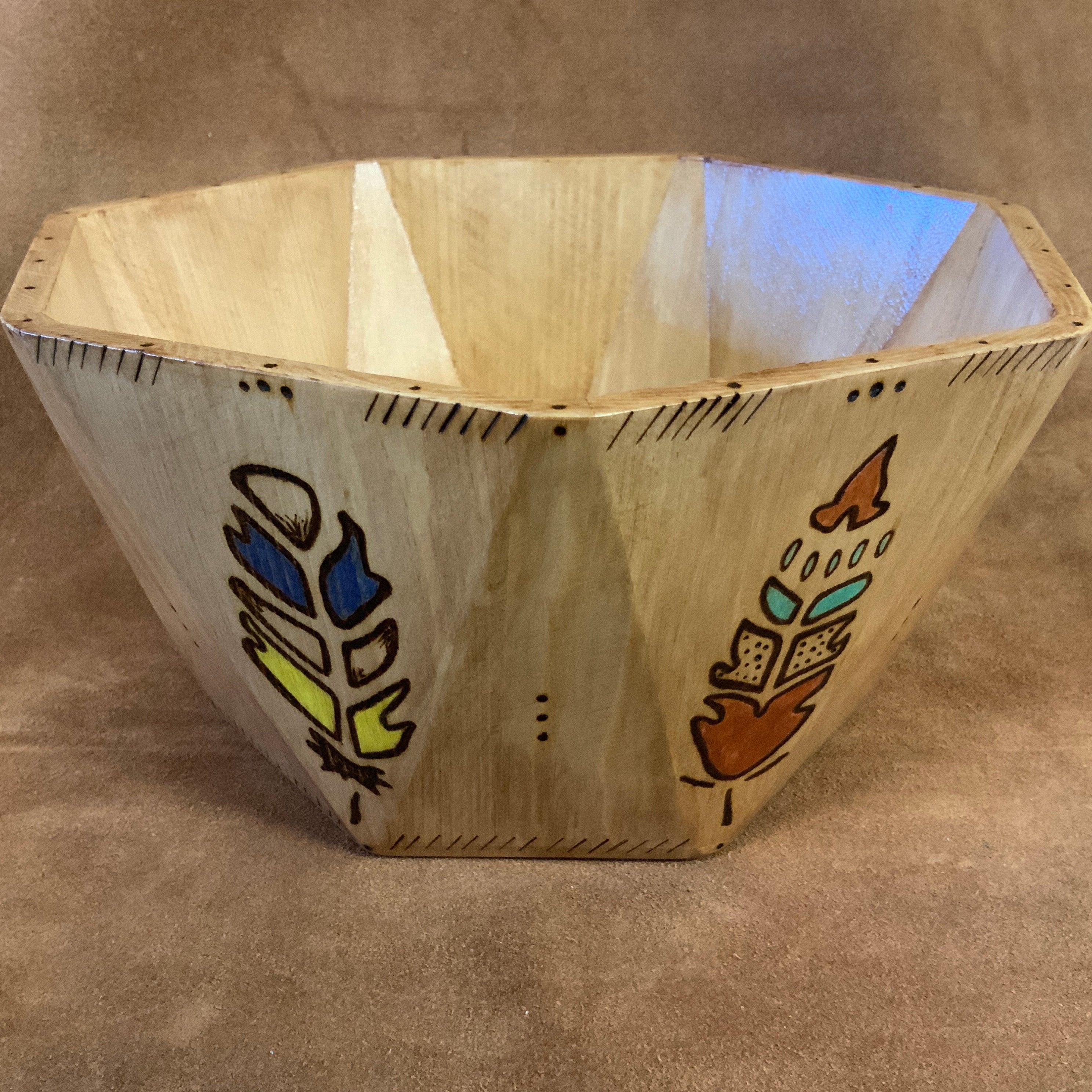 Native American Wood Bowl Handmade